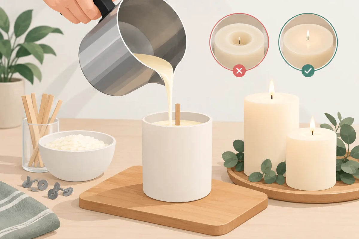 How to Pour Pillar Candles Without Sinkholes