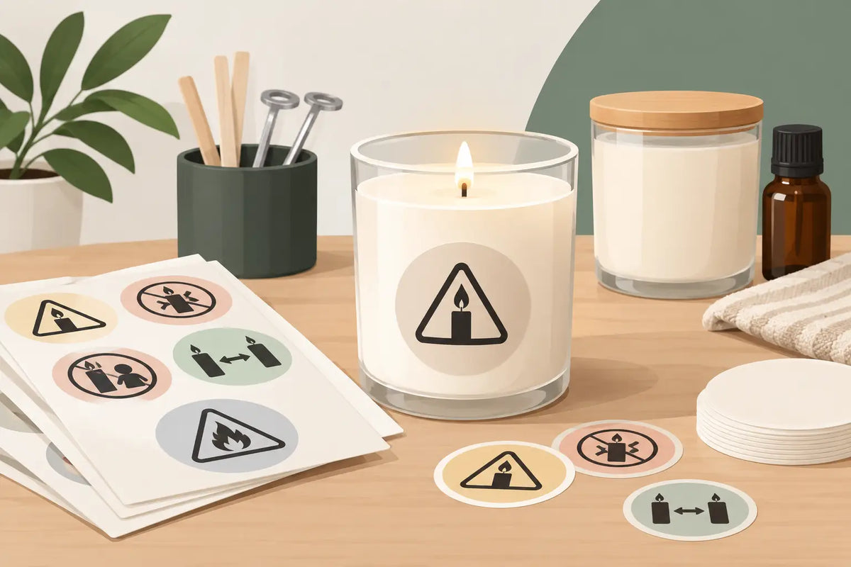 Top Candle Safety Sticker Types for UK Makers