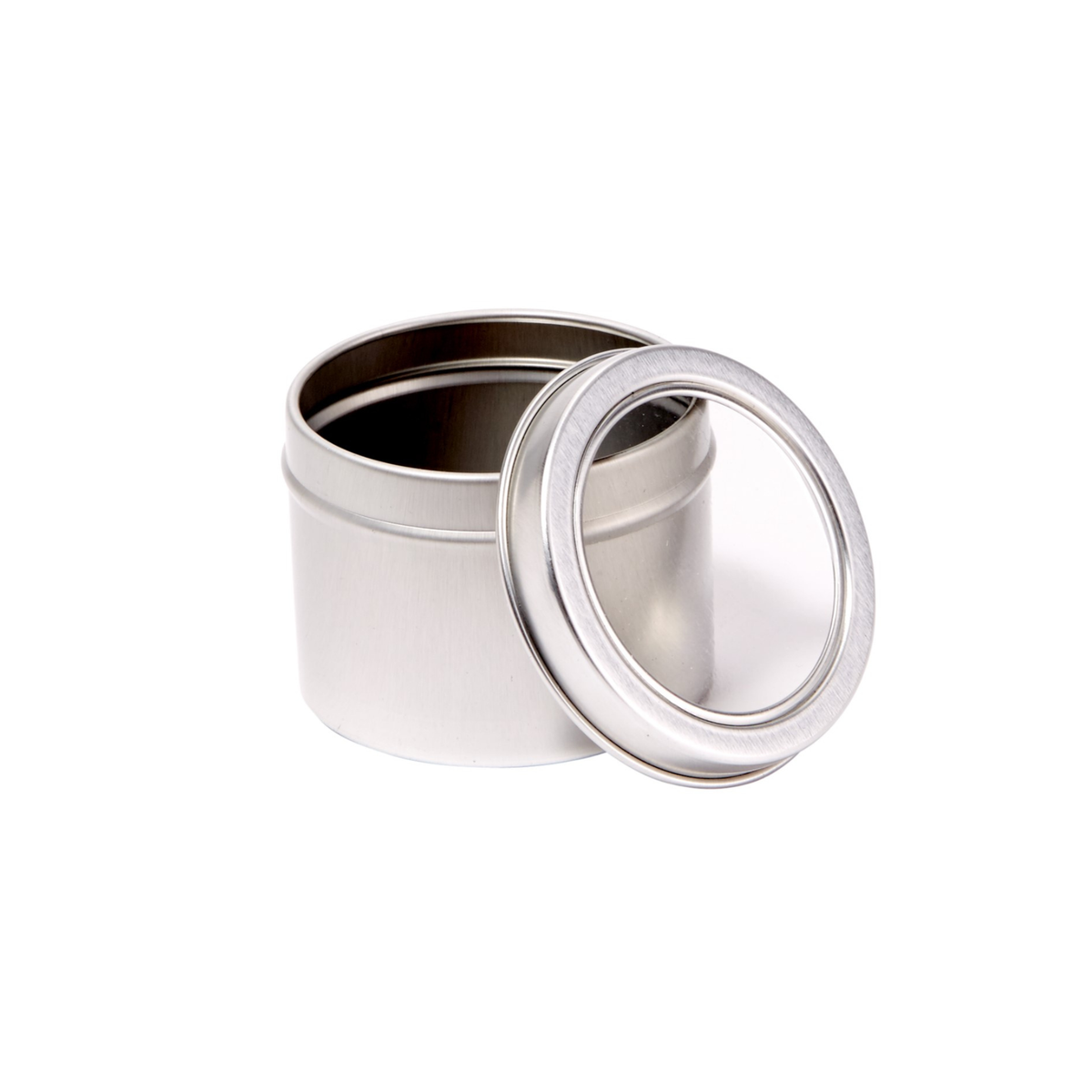 Aluminium Candle Tin with Clear Lid – 60mm | Candle Making Container ...