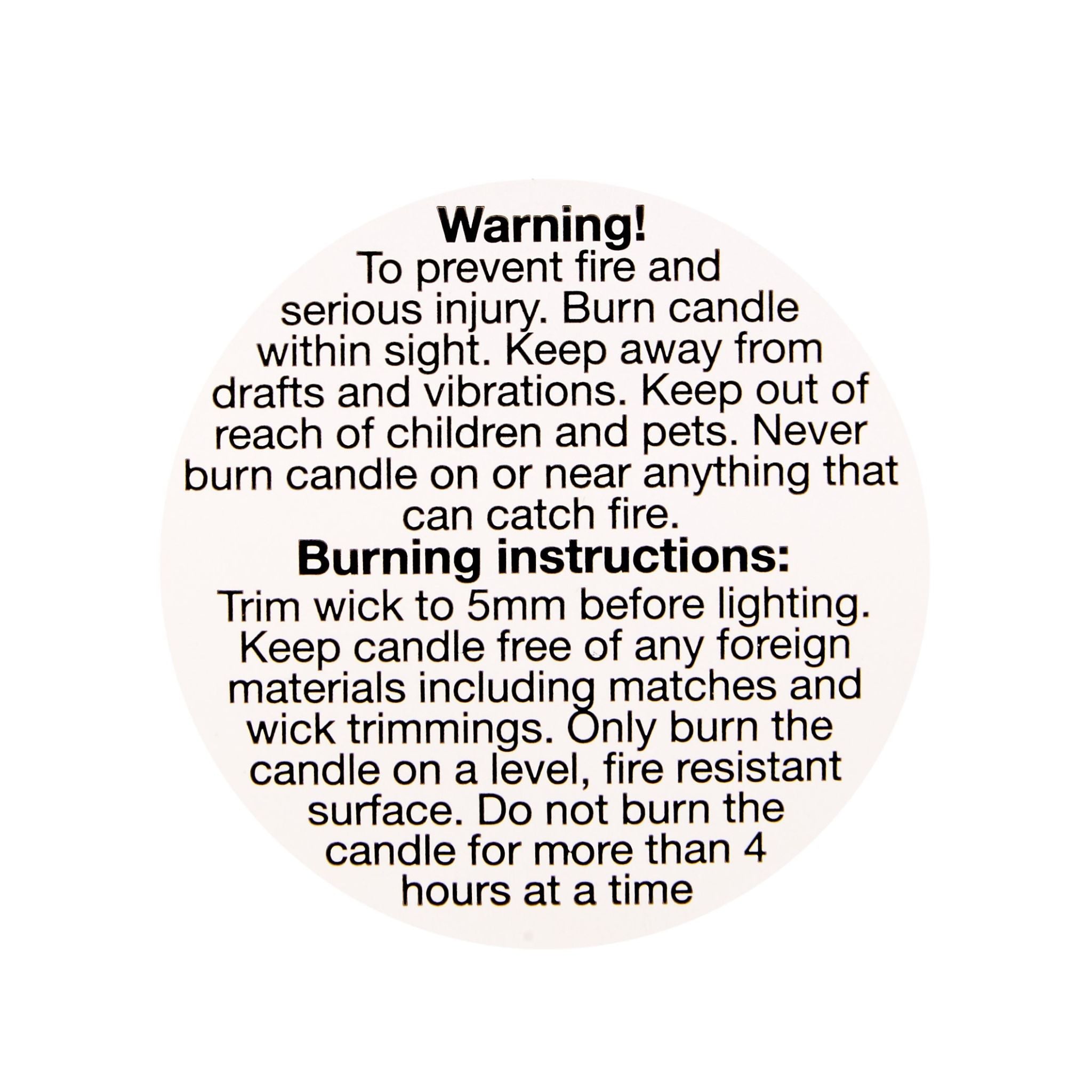 Small Candle Safety Sticker
